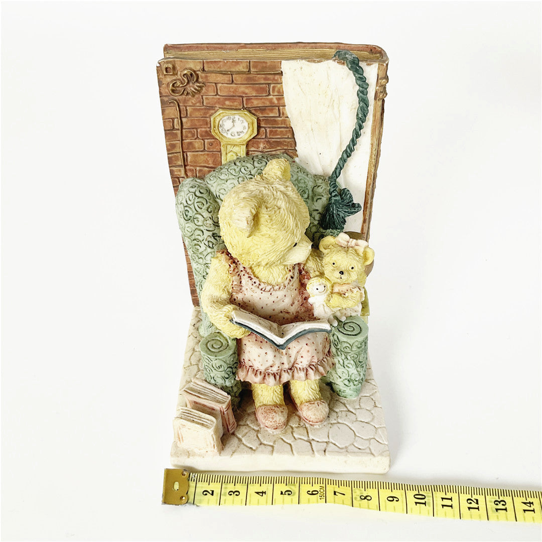 Teddy Tales Bear Bookends Pair – Decorative Resin Book Ends