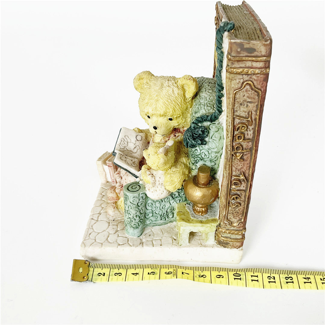 Teddy Tales Bear Bookends Pair – Decorative Resin Book Ends
