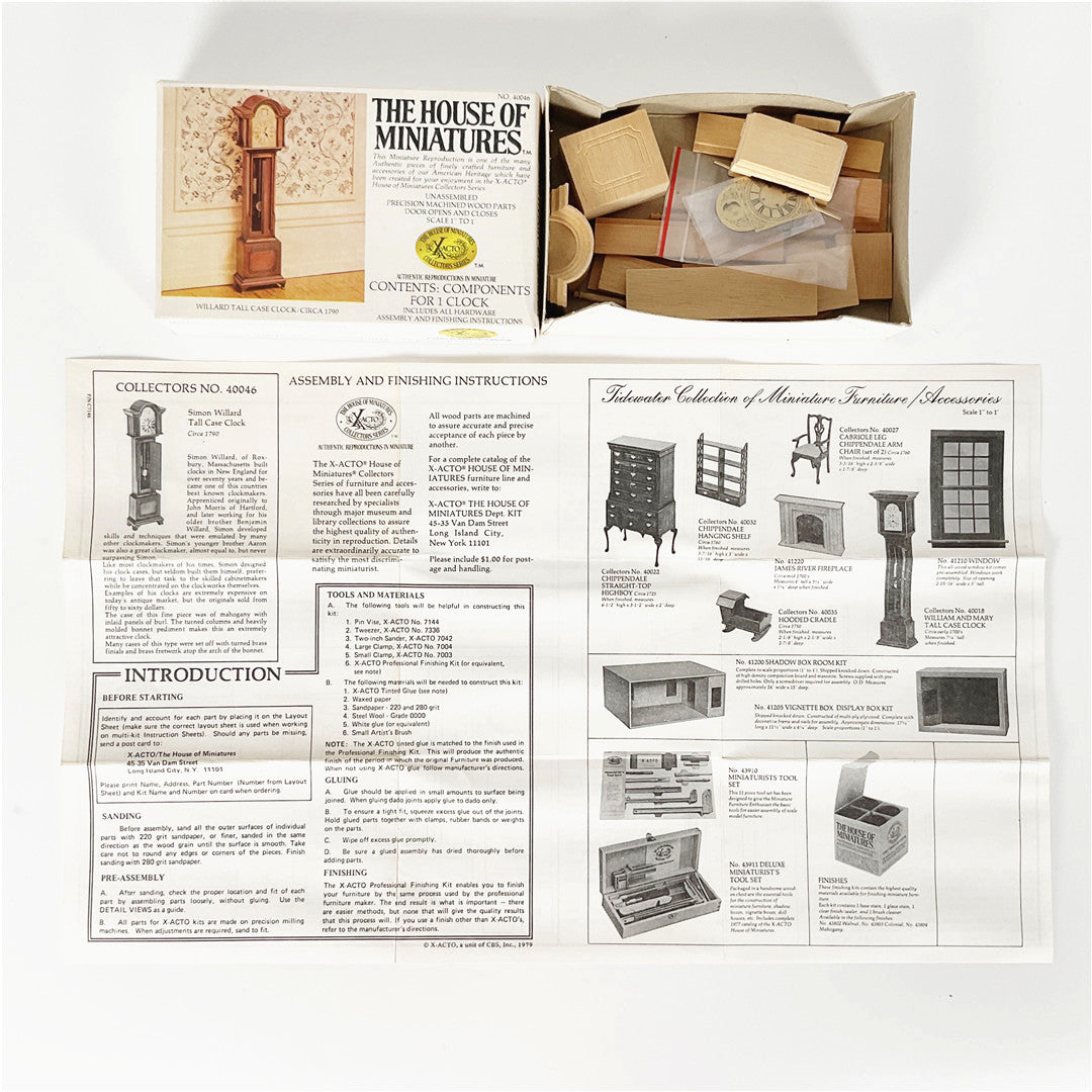 The House of Miniatures William & Mary Tall Case Clock Kit No. 4006