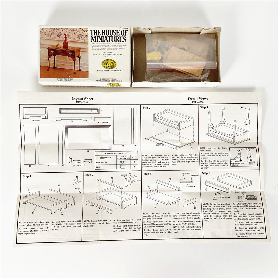 The House of Miniatures Queen Anne Table Kit No. 40038