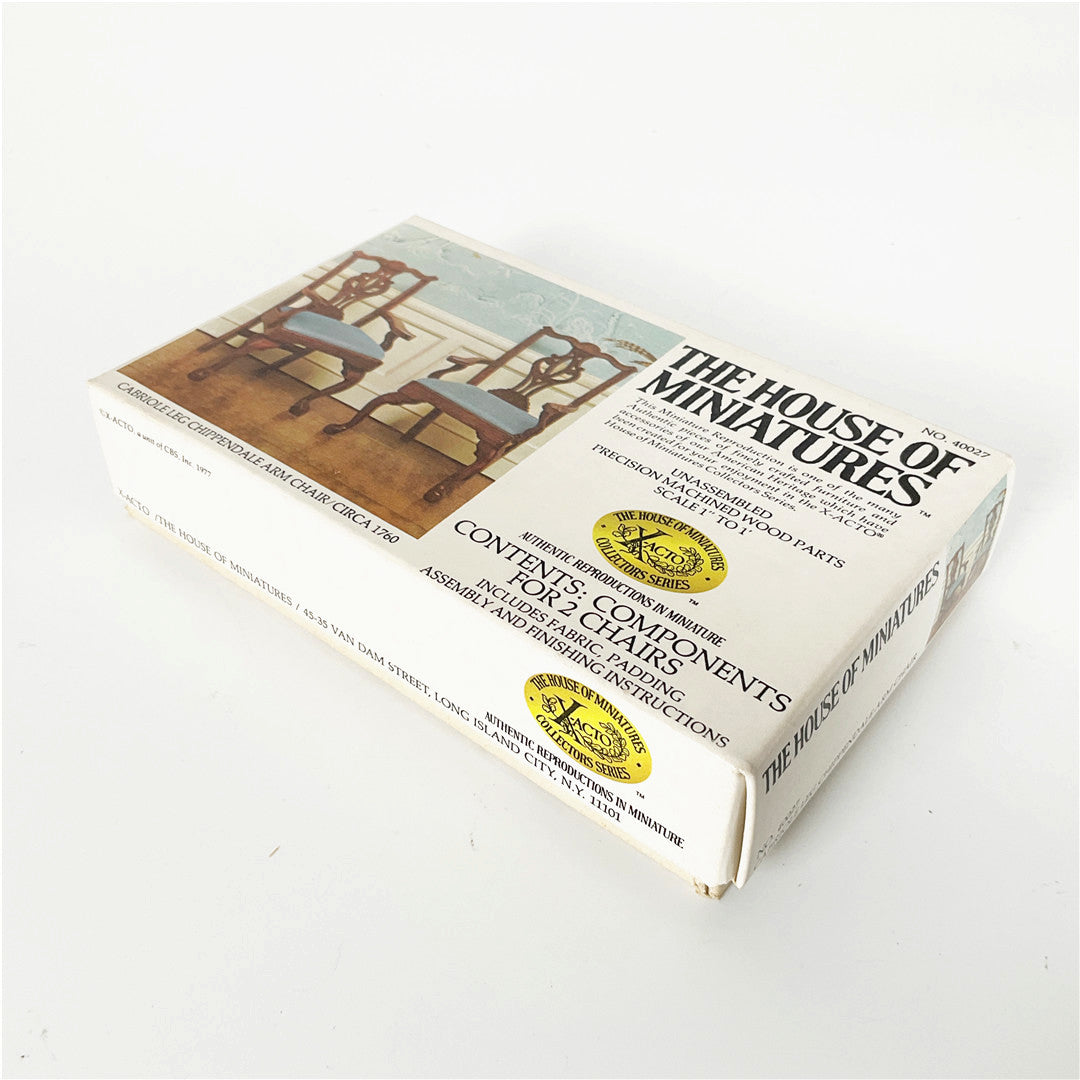 The House of Miniatures Chippendale Arm Chair Kit No. 40027 – Set of 2 Chairs