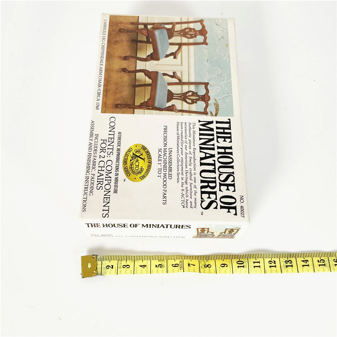 The House of Miniatures Chippendale Arm Chair Kit No. 40027 – Set of 2 Chairs