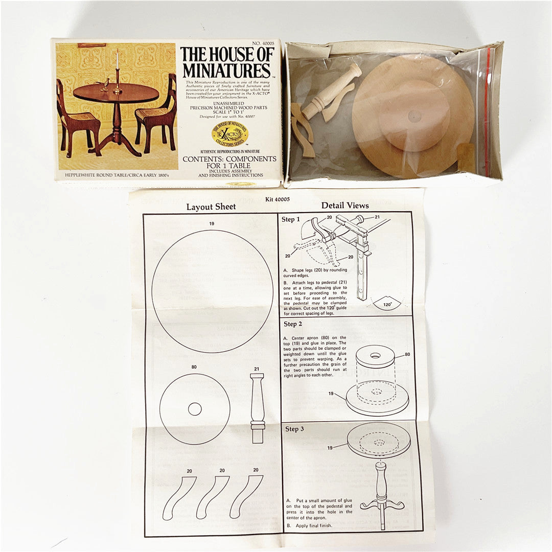The House of Miniatures Hepplewhite Round Table Kit No. 40005