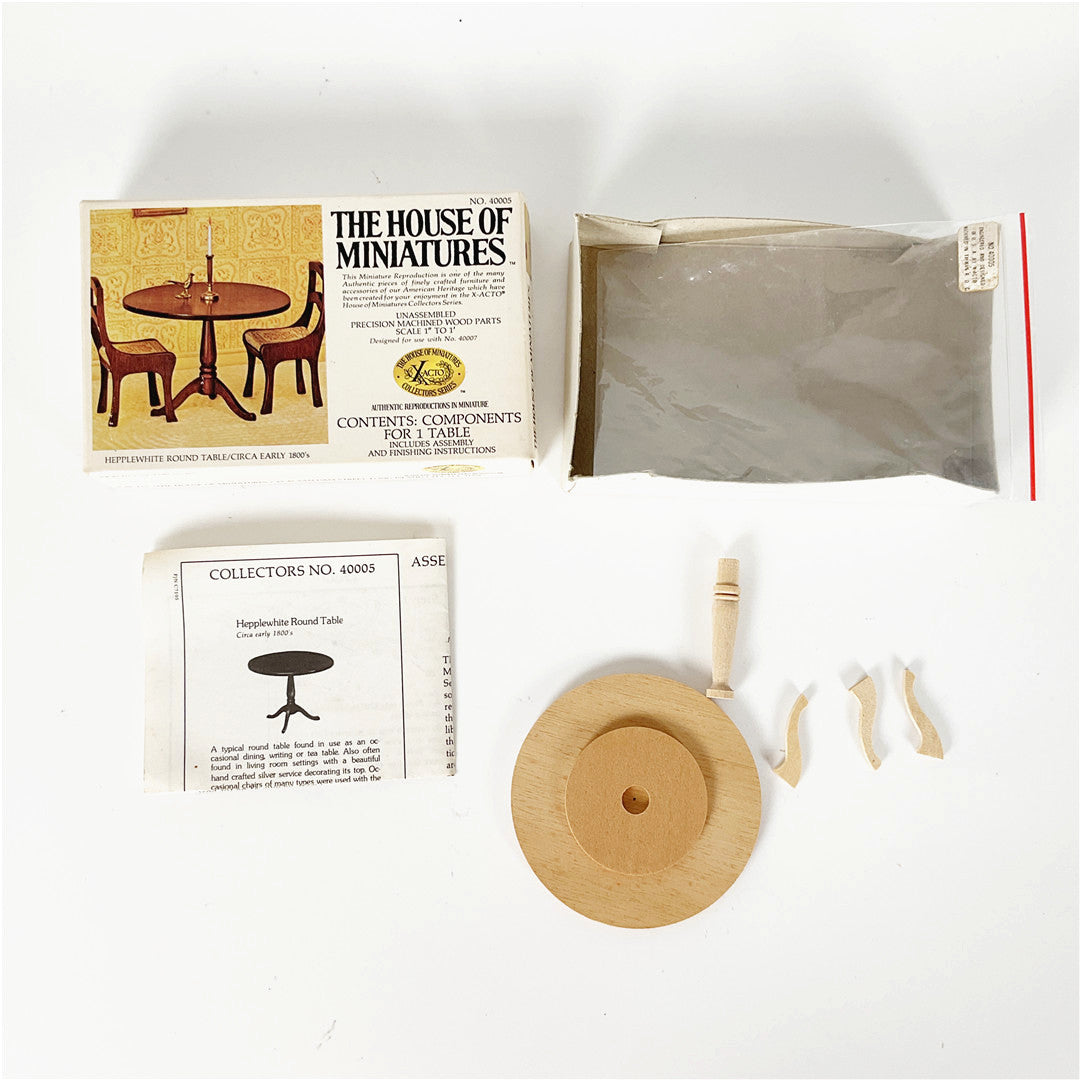The House of Miniatures Hepplewhite Round Table Kit No. 40005