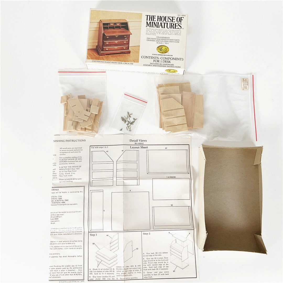 The House of Miniatures Chippendale Slant Front Desk Kit No. 40042