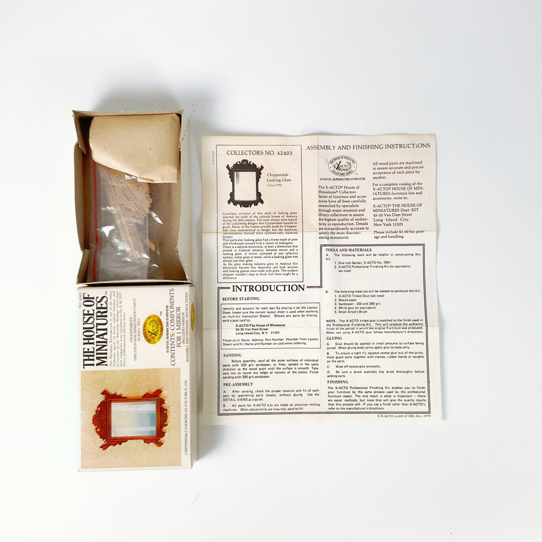 The House of Miniatures – Chippendale Looking Glass / Mirror Kit (NO. 42403)