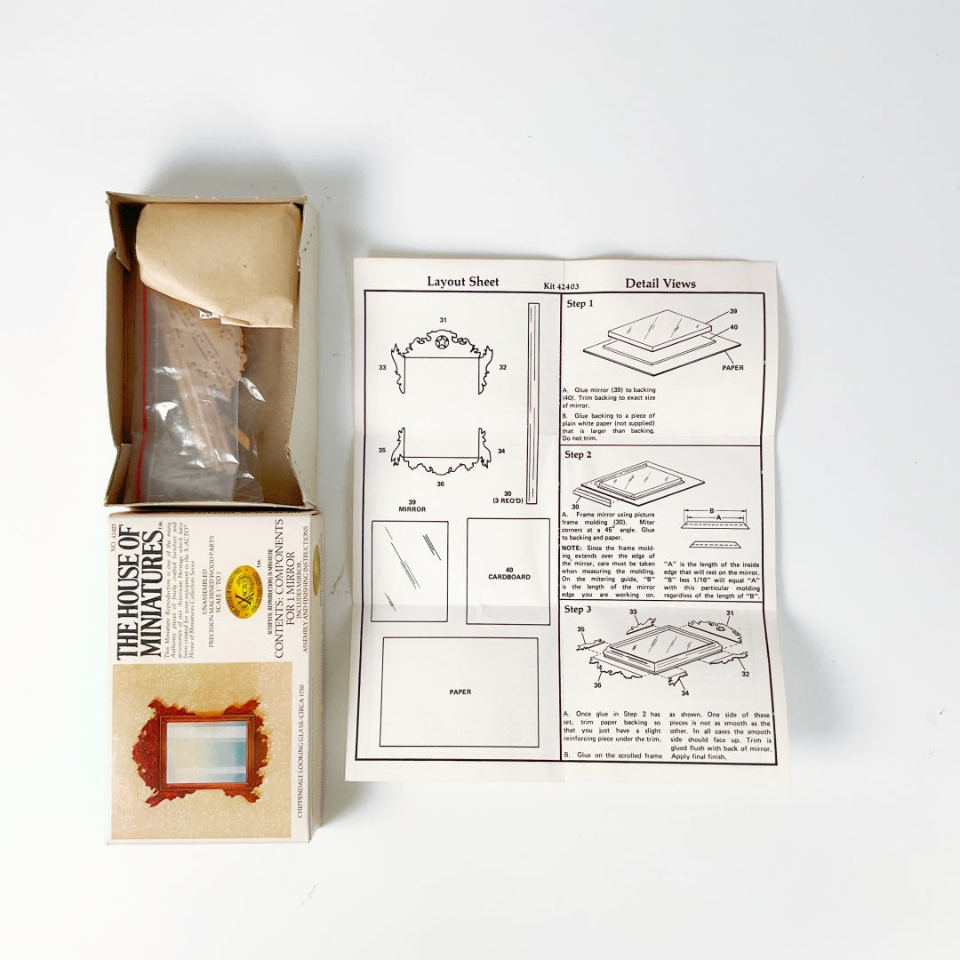 The House of Miniatures – Chippendale Looking Glass / Mirror Kit (NO. 42403)