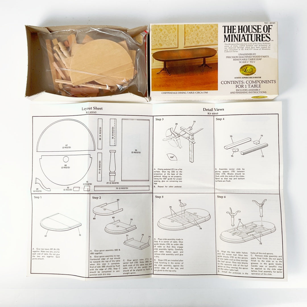 The House of Miniatures – Chippendale Dining Table Kit (NO. 40045)