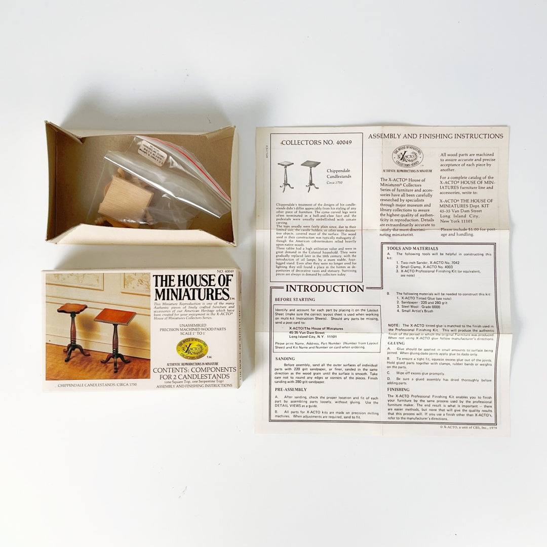 The House of Miniatures – Chippendale Candlestands Kit (NO. 40049)