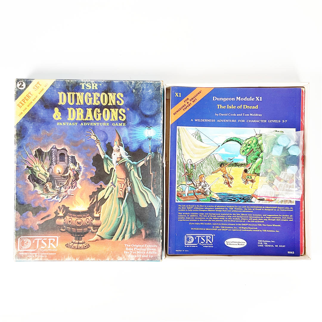 Vintage TSR Dungeons & Dragons Expert Set #1012 Boxed RPG with Isle of Dread Module