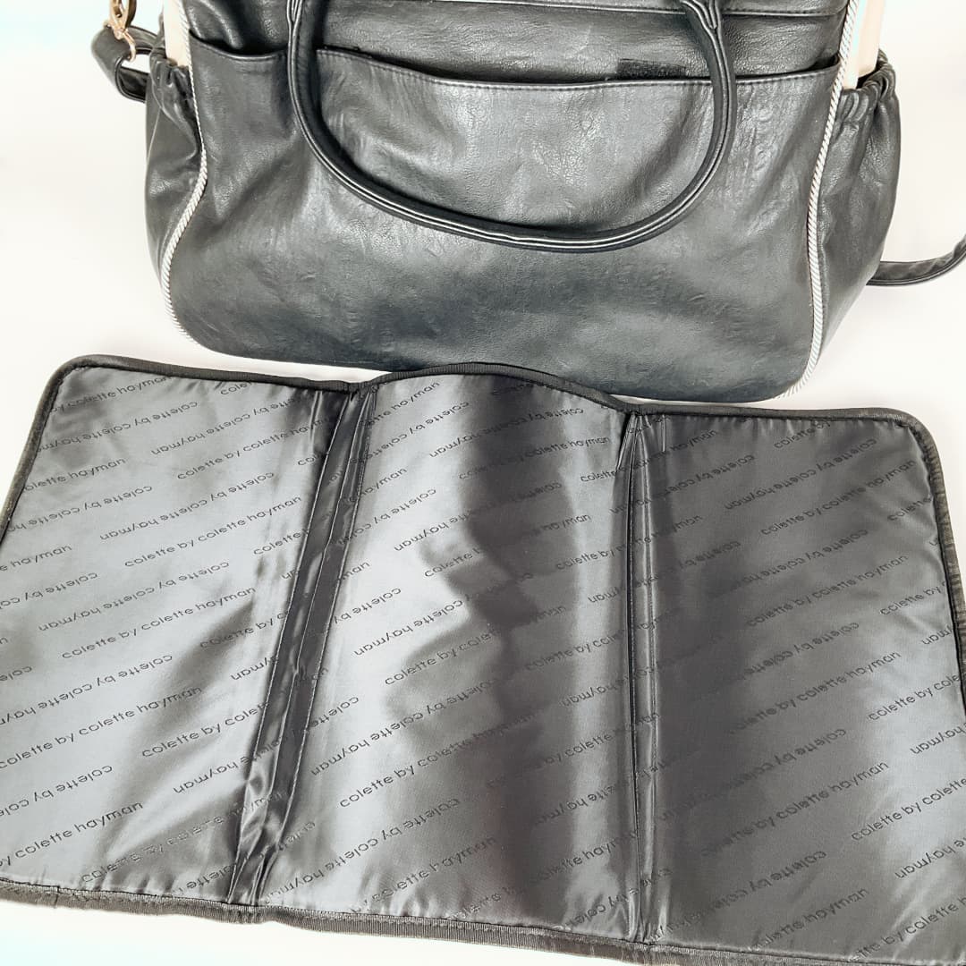 Collette - Pocket and Zip Baby Bag with Gold Hardware