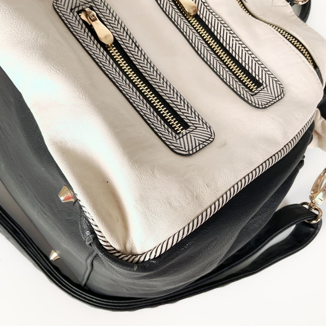 Collette - Pocket and Zip Baby Bag with Gold Hardware