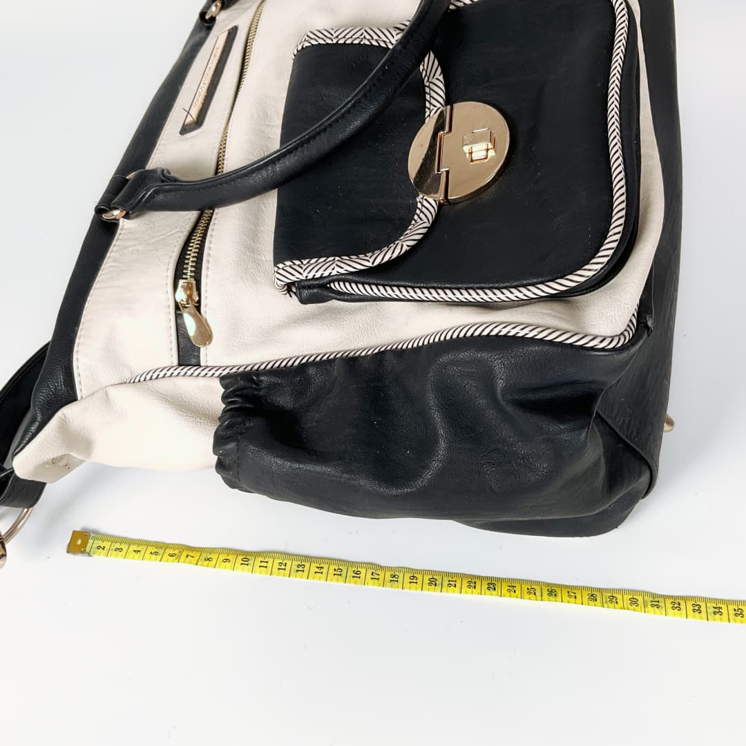 Collette - Pocket and Zip Baby Bag with Gold Hardware