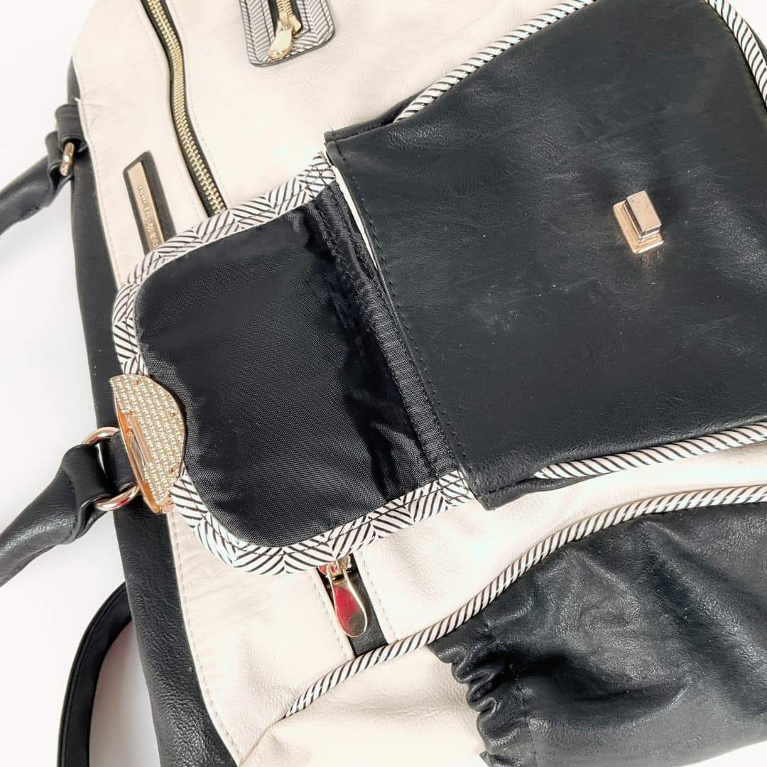 Collette - Pocket and Zip Baby Bag with Gold Hardware