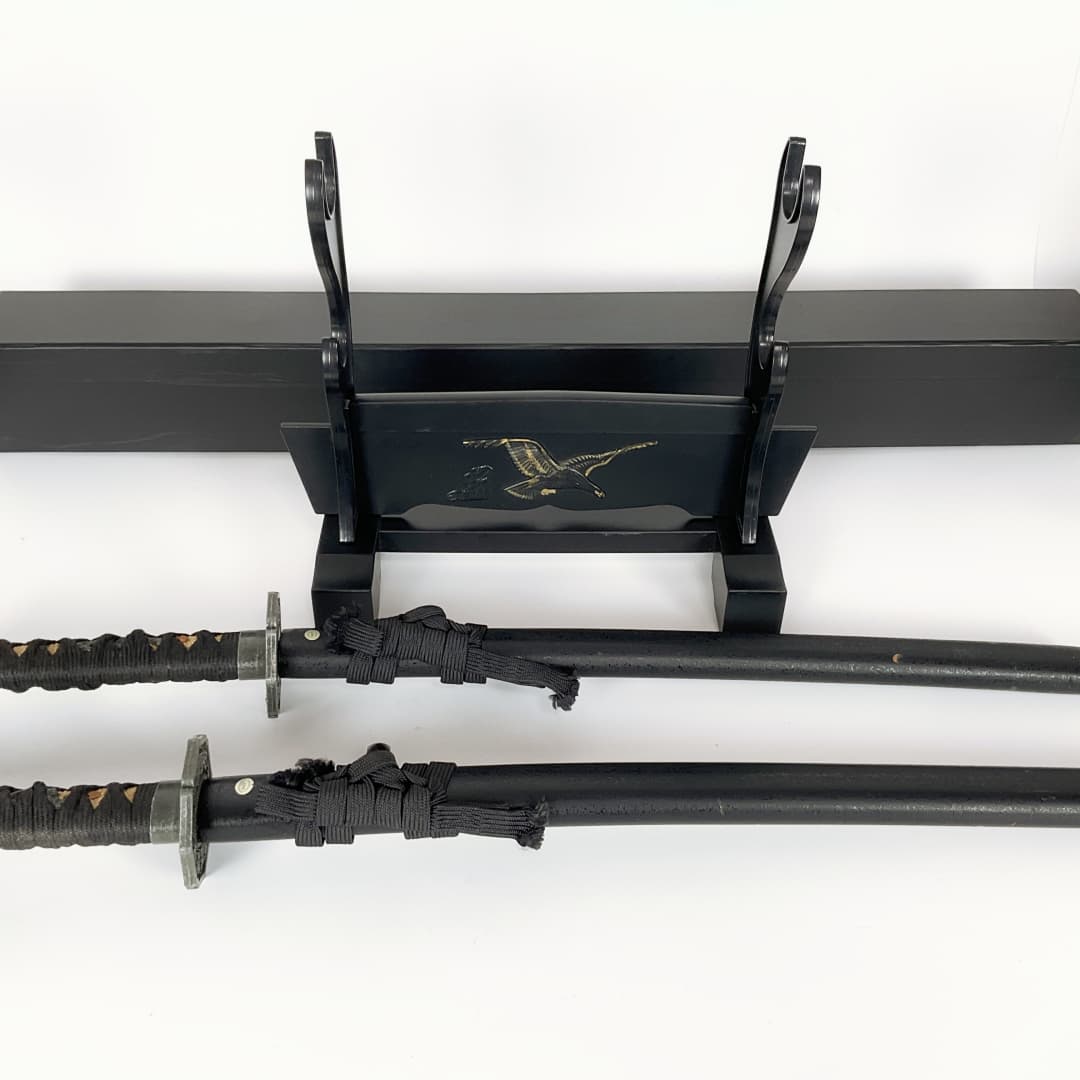 Decorative Samurai Sword Set with Display Stand (2-Piece)