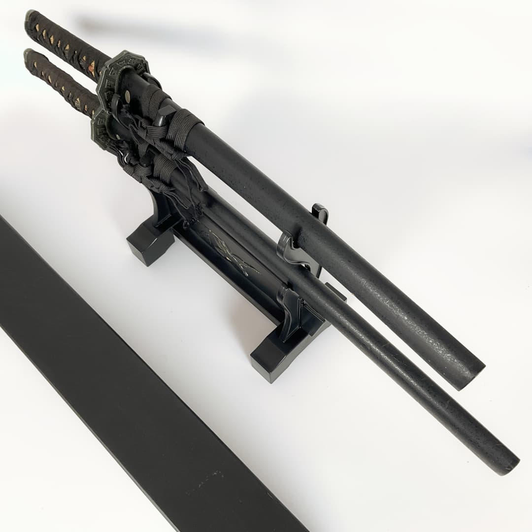 Decorative Samurai Sword Set with Display Stand (2-Piece)