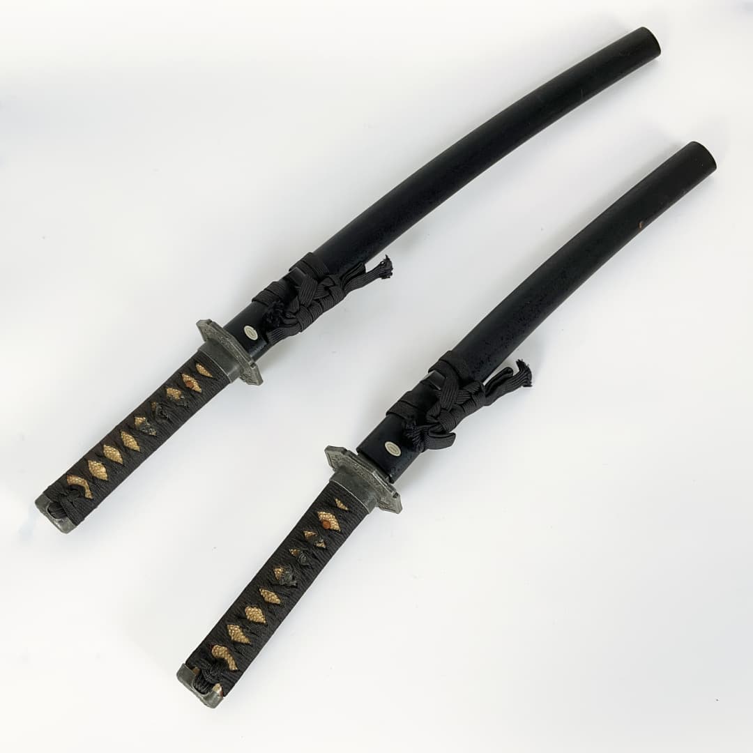 Decorative Samurai Sword Set with Display Stand (2-Piece)