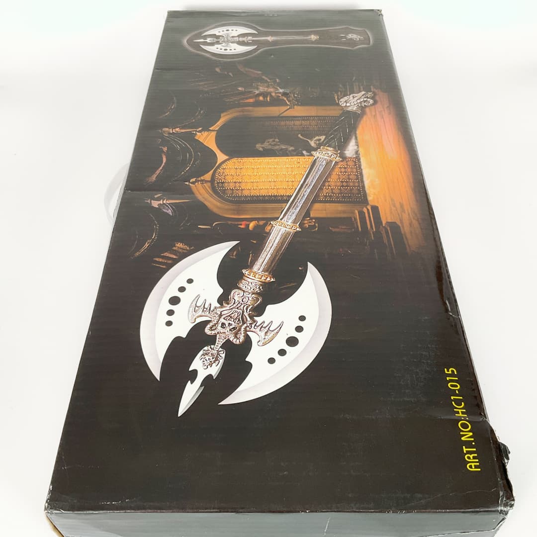 Decorative Fantasy Battle Axe with Box