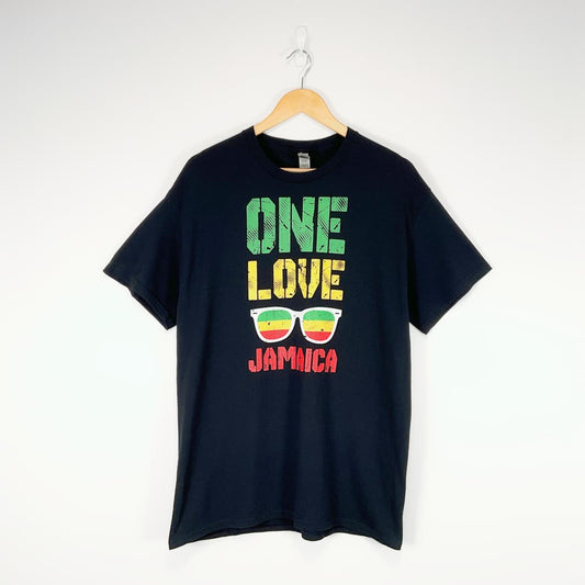 GILDAN “One Love Jamaica” Graphic T-Shirt – Size L
