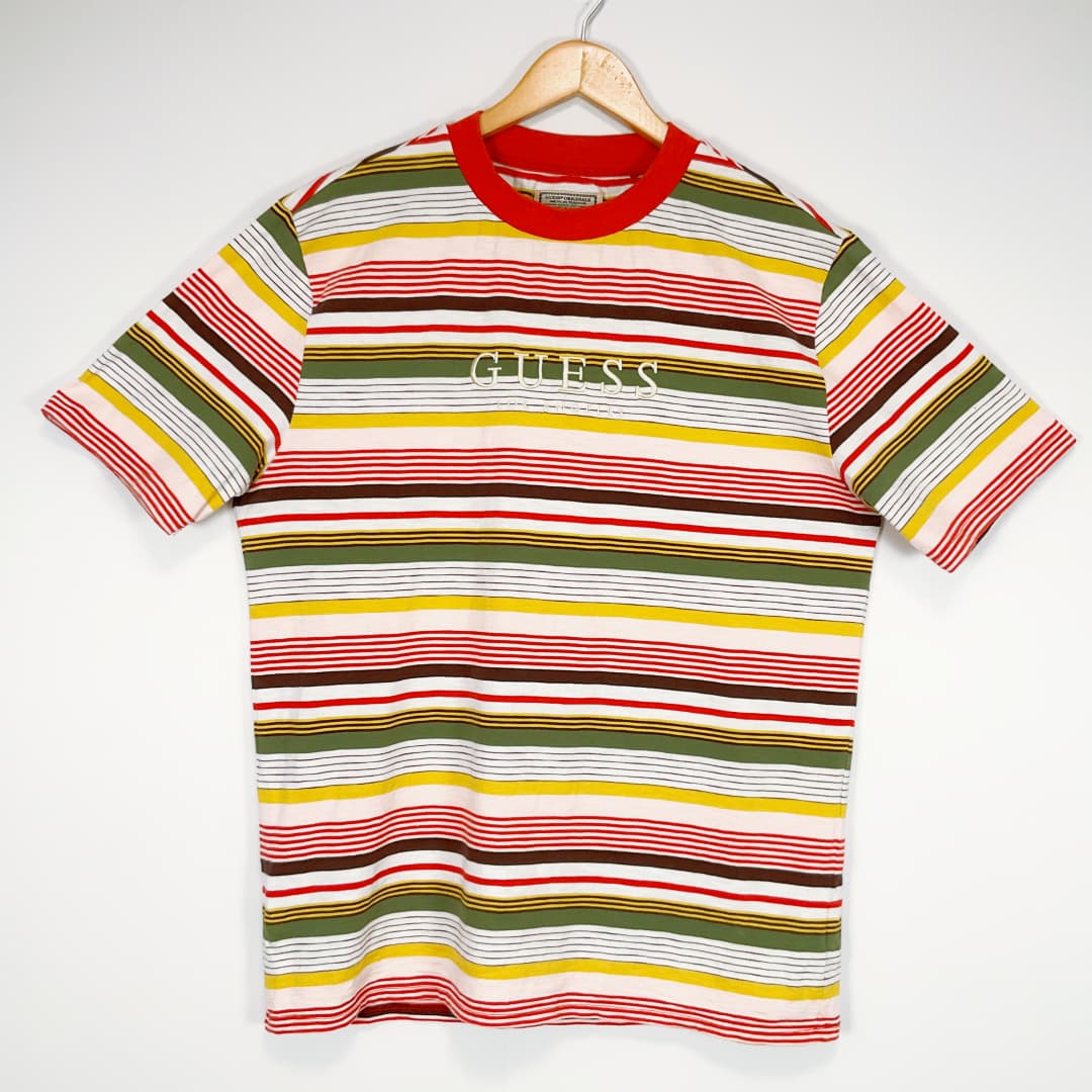 GUESS Multicolour Stripe T-Shirt – Size S