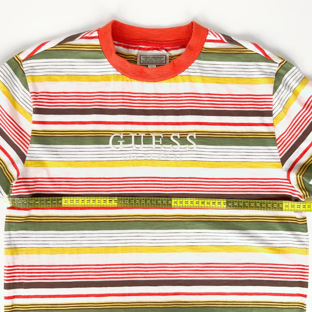 GUESS Multicolour Stripe T-Shirt – Size S