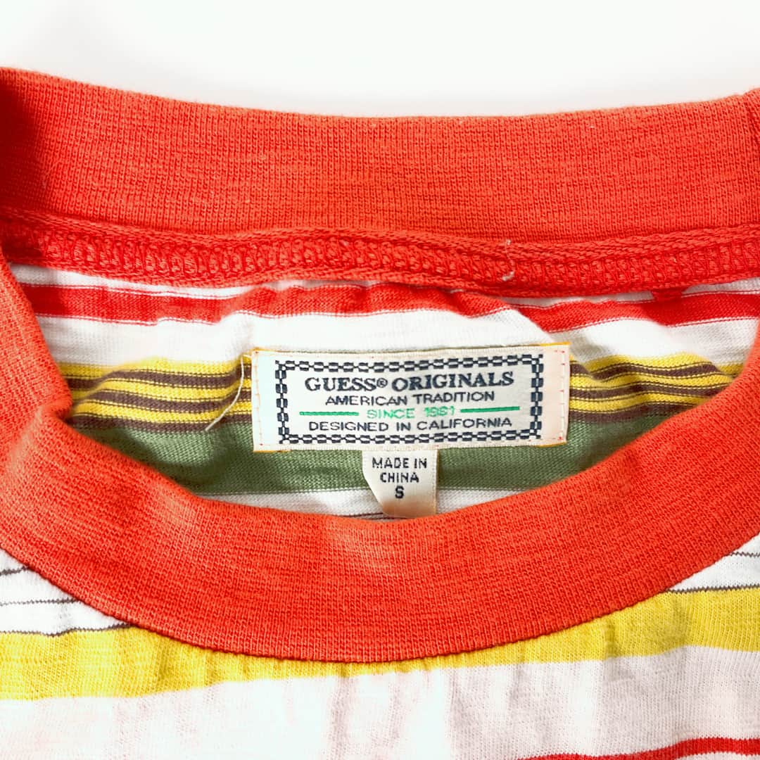 GUESS Multicolour Stripe T-Shirt – Size S