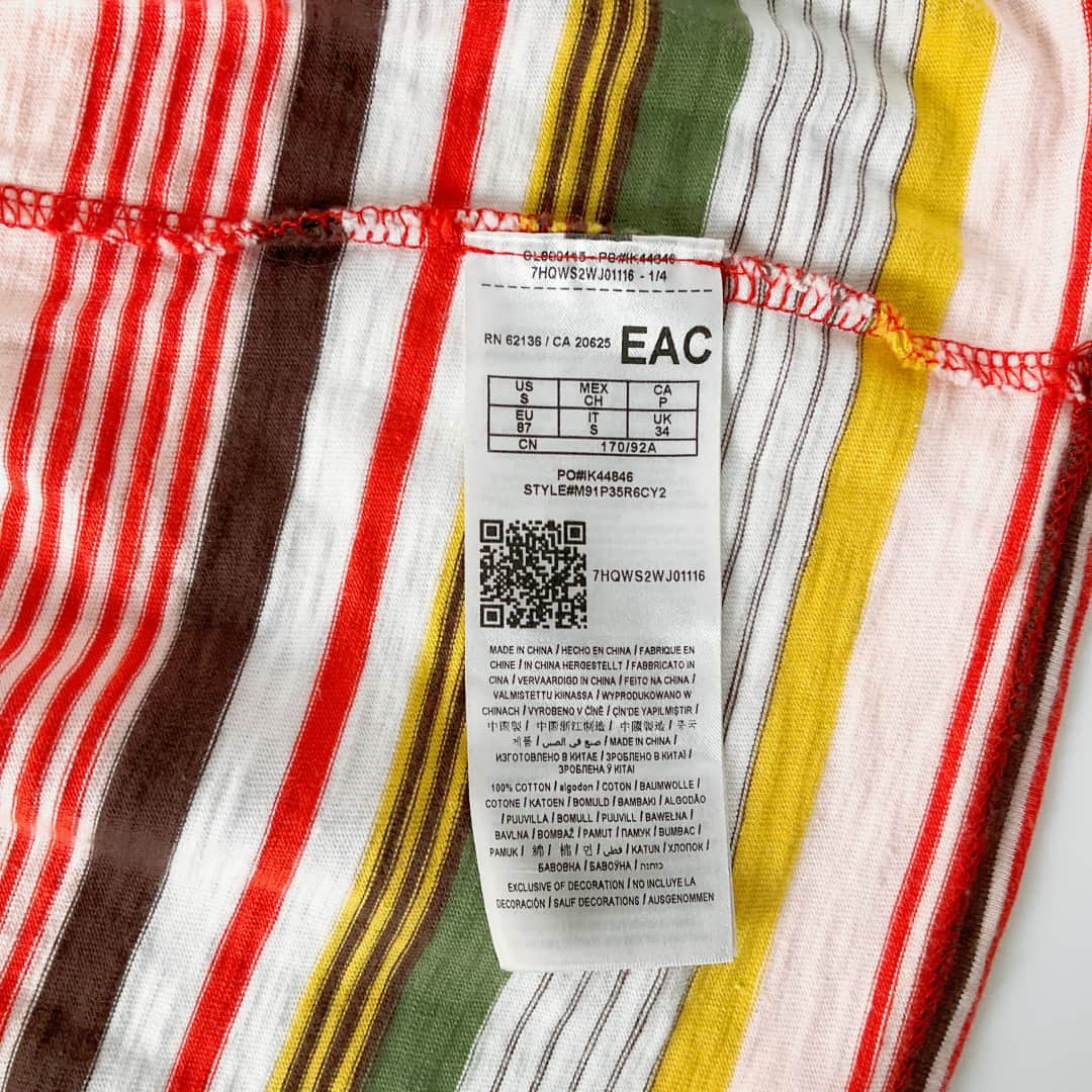 GUESS Multicolour Stripe T-Shirt – Size S