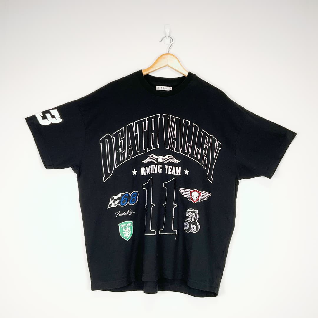 ABSENT Black Graphic T-Shirt – Size S (Oversized Fit)
