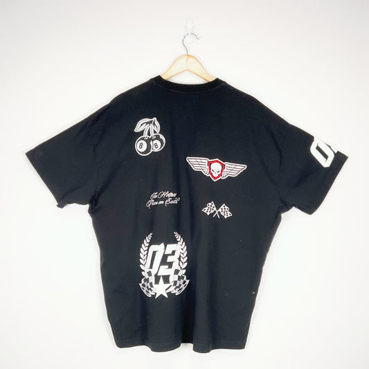 ABSENT Black Graphic T-Shirt – Size S (Oversized Fit)