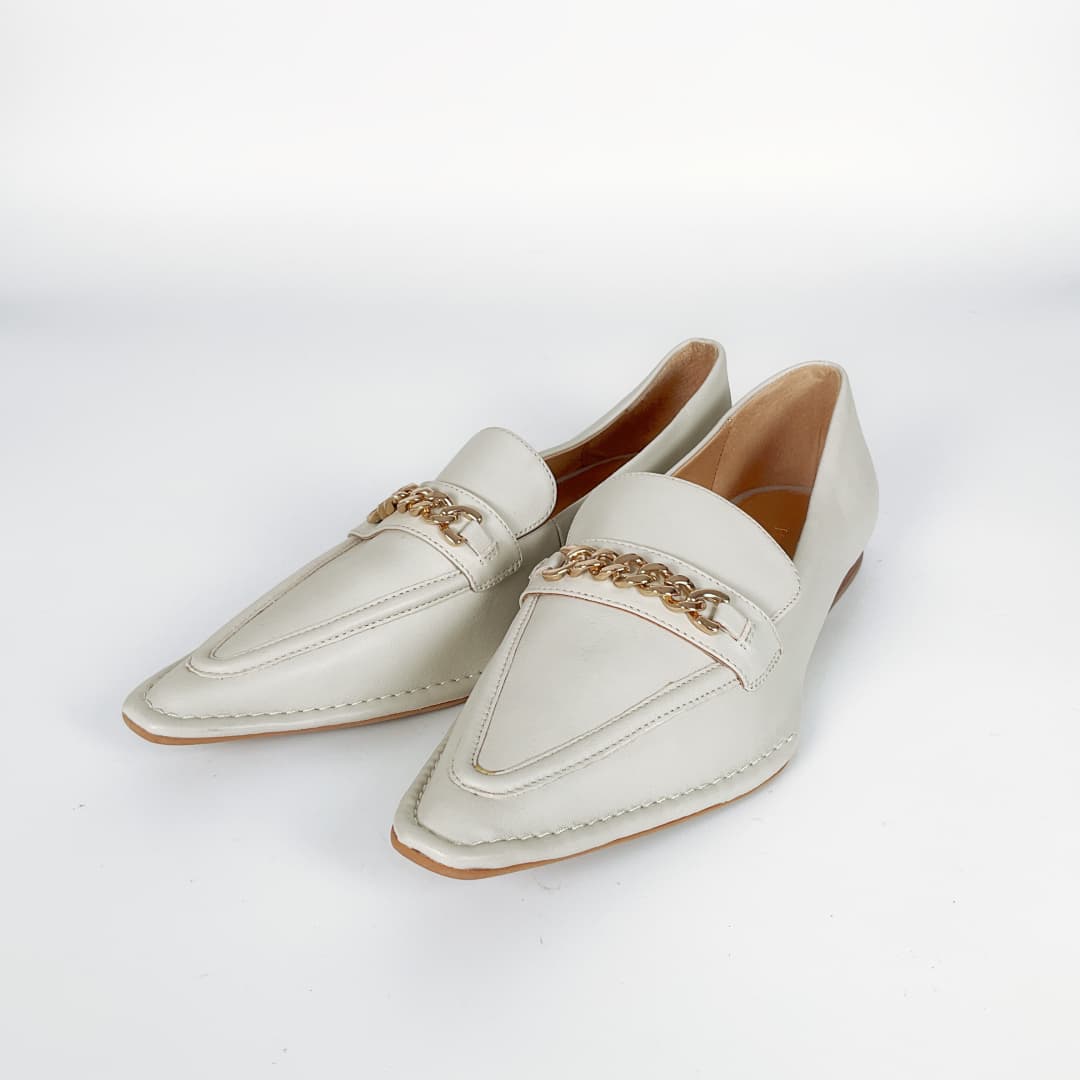 Jo Mercer - Pointed Loafers with Gold-Tone Hardware