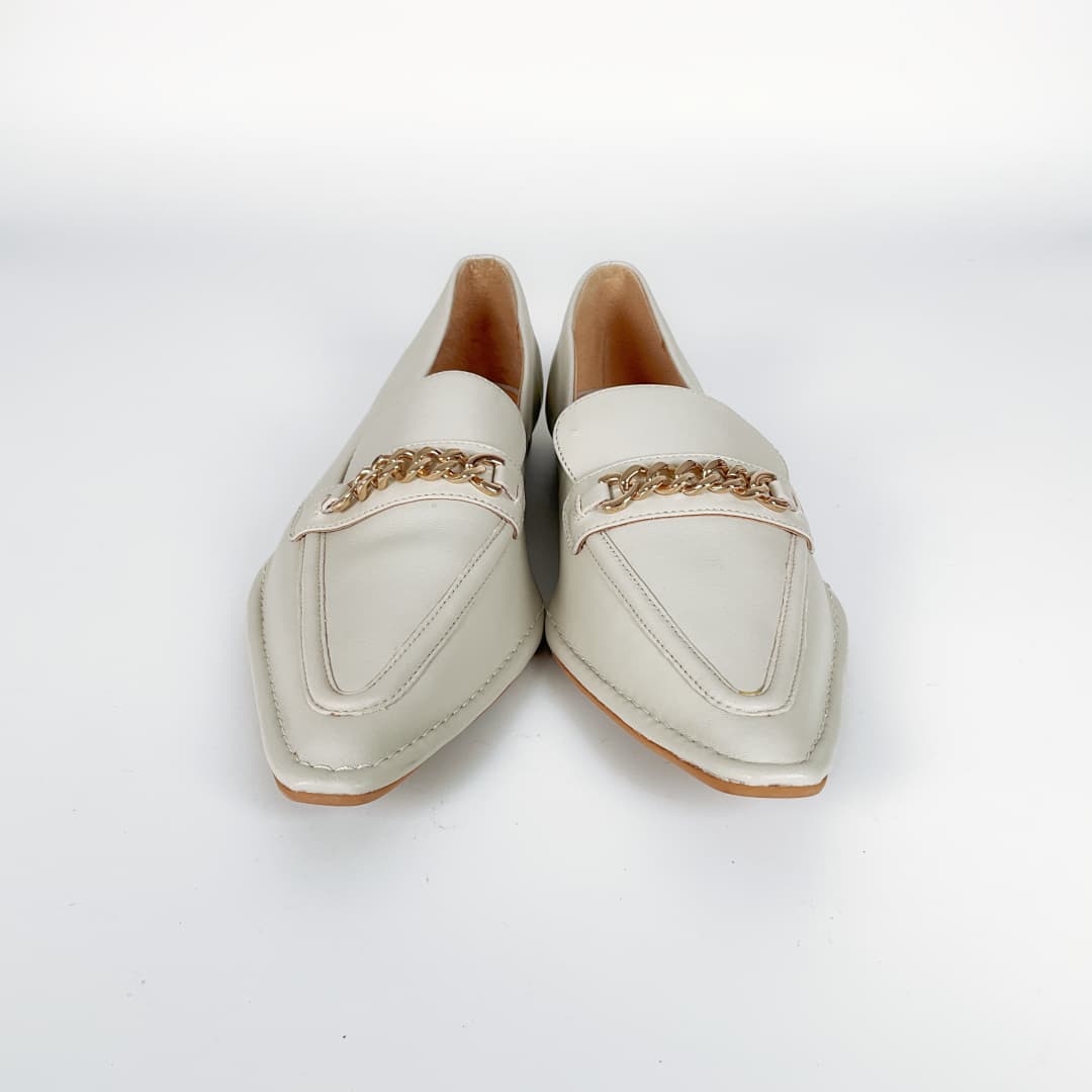 Jo Mercer - Pointed Loafers with Gold-Tone Hardware