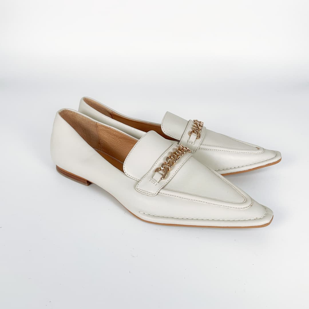 Jo Mercer - Pointed Loafers with Gold-Tone Hardware
