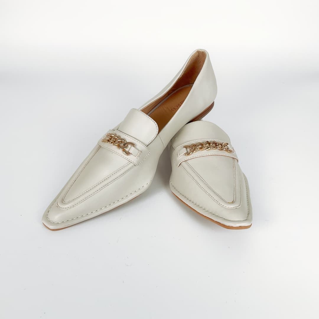 Jo Mercer - Pointed Loafers with Gold-Tone Hardware
