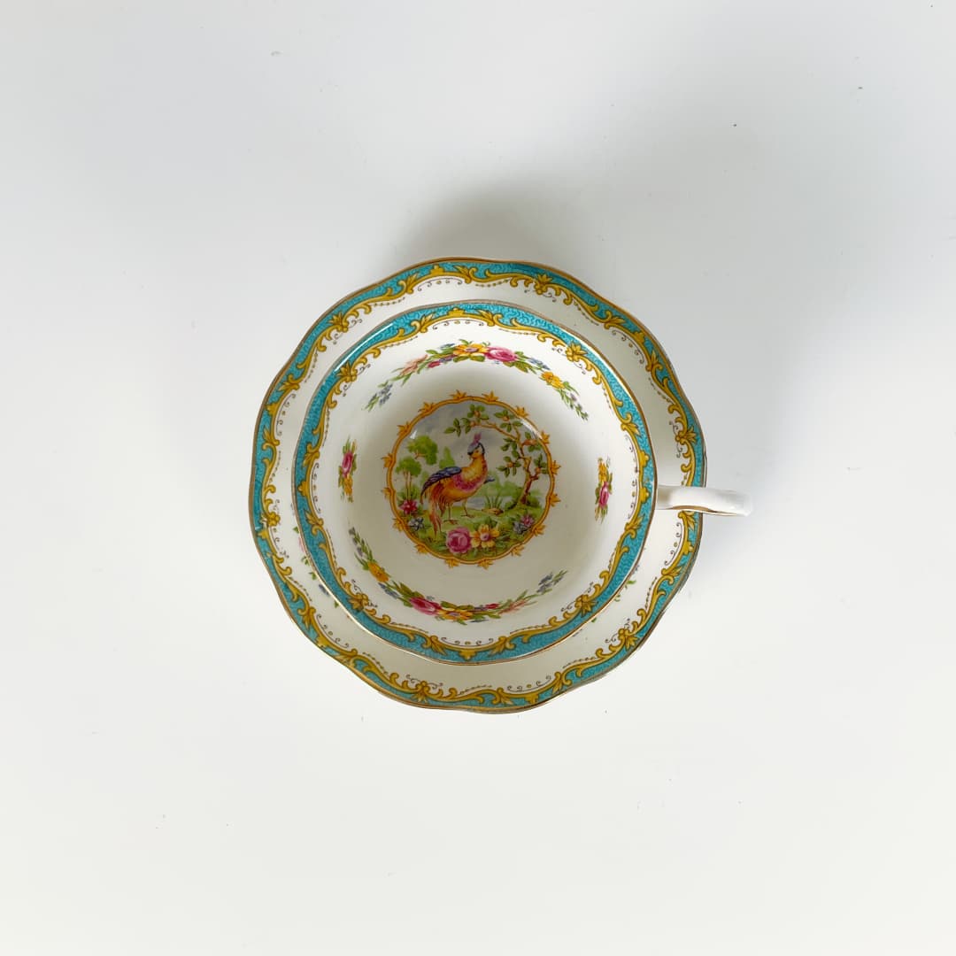 Royal Albert Bone China - Chelsea Bird Tea Cup and Saucers Trio Set