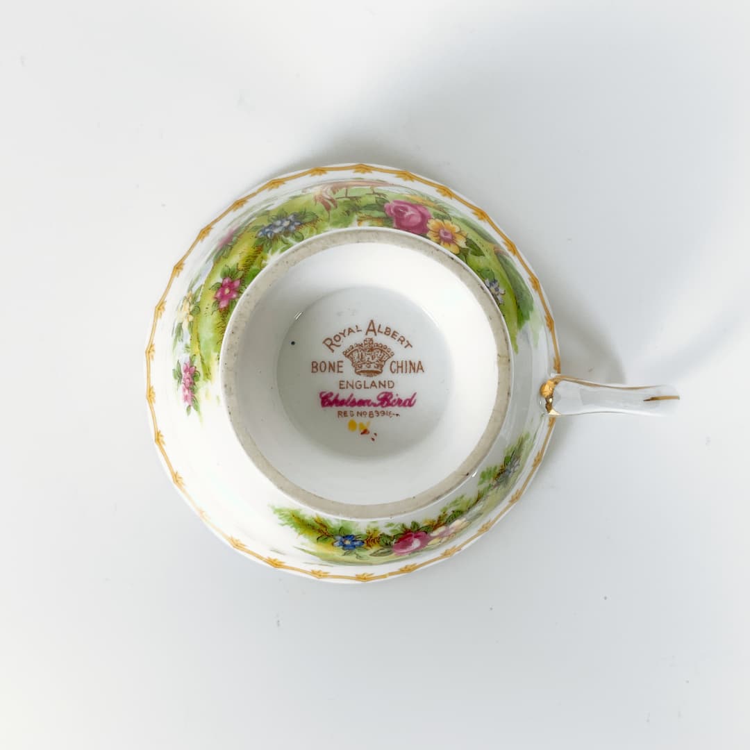 Royal Albert Bone China - Chelsea Bird Tea Cup and Saucers Trio Set