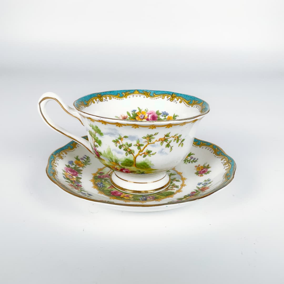 Royal Albert Bone China - Chelsea Bird Tea Cup and Saucers Trio Set