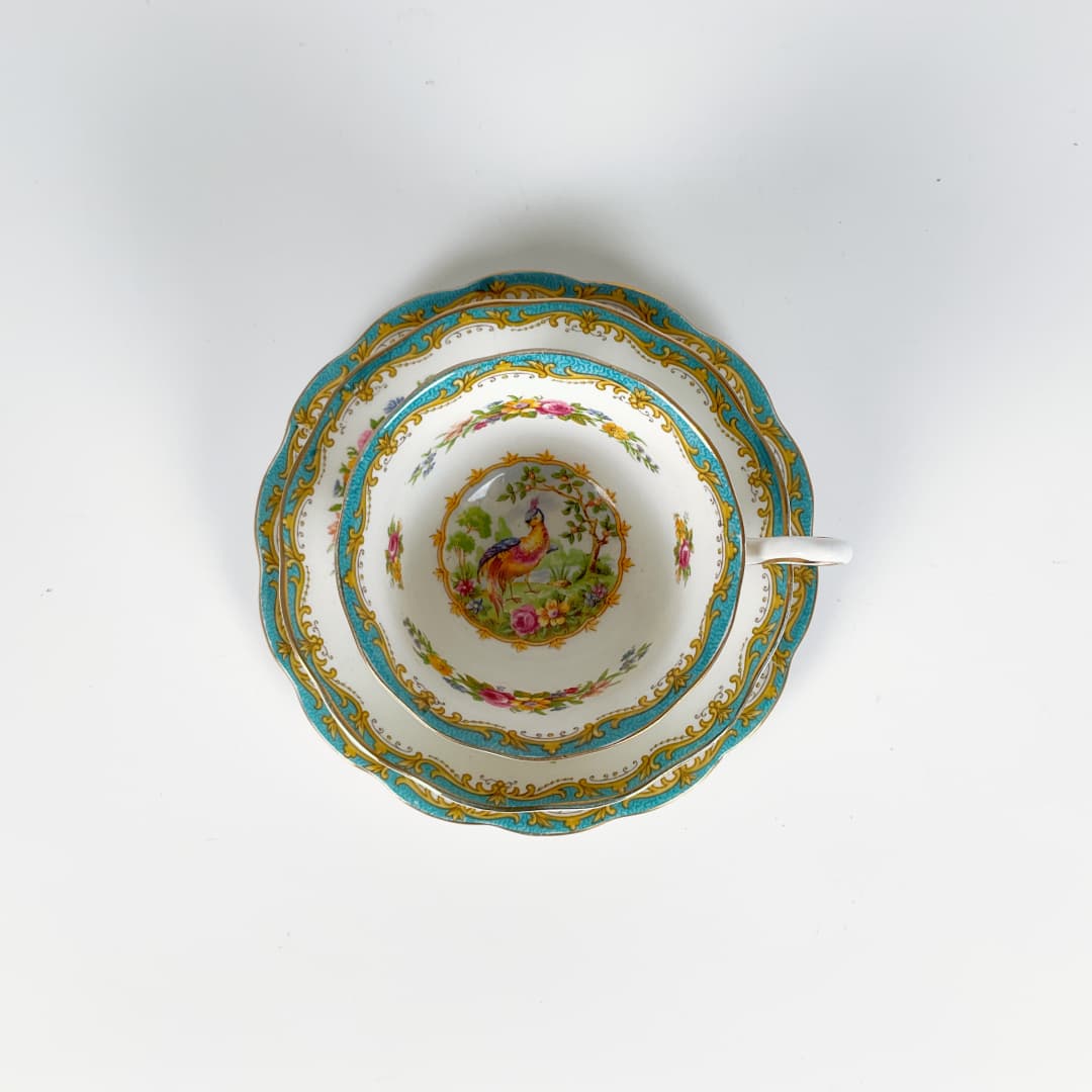 Royal Albert Bone China - Chelsea Bird Tea Cup and Saucers Trio Set