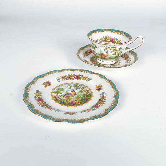 Royal Albert Bone China - Chelsea Bird Tea Cup and Saucers Trio Set