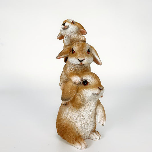 Stacked Bunny Rabbit Figurine