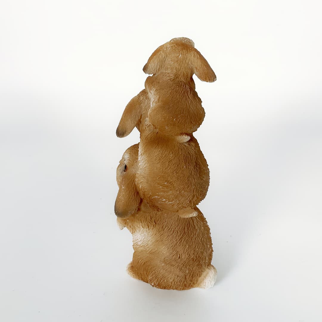 Stacked Bunny Rabbit Figurine