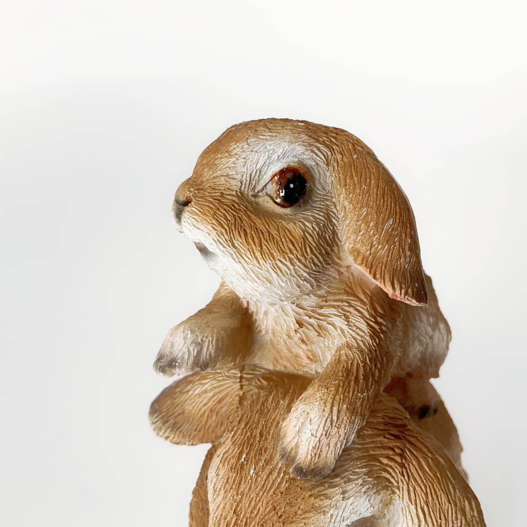 Stacked Bunny Rabbit Figurine