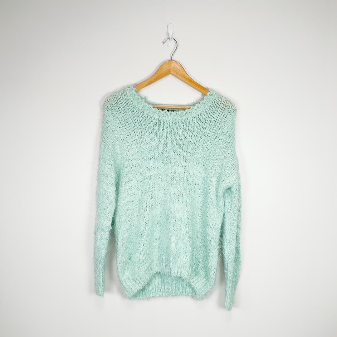 GLASSONS - Mint Fluffy Knit Jumper