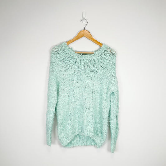 GLASSONS - Mint Fluffy Knit Jumper
