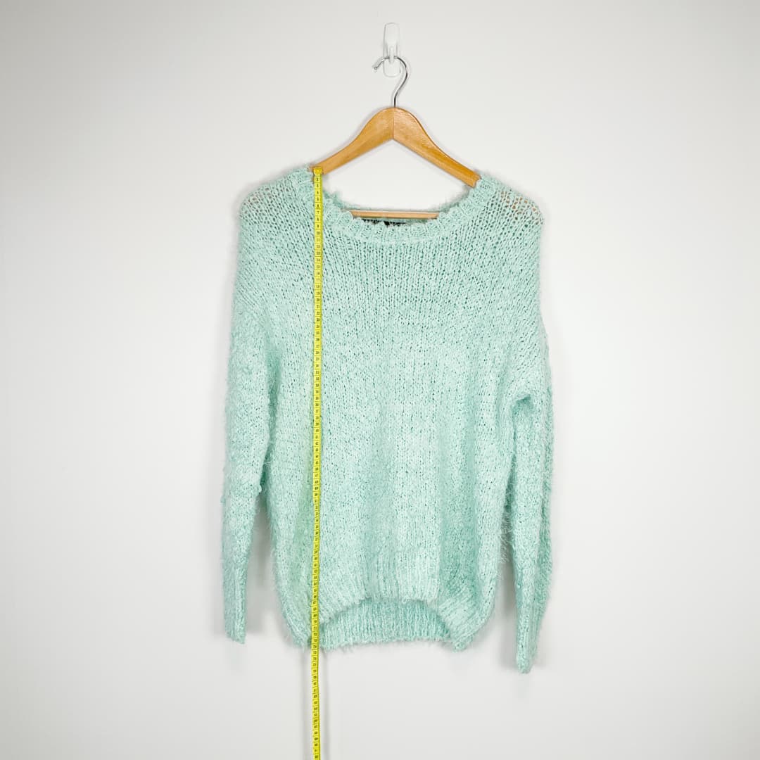 GLASSONS - Mint Fluffy Knit Jumper