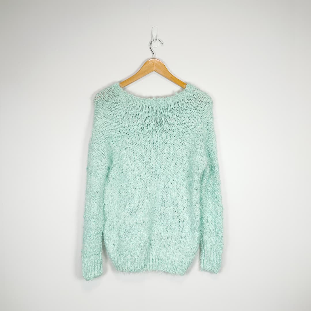 GLASSONS - Mint Fluffy Knit Jumper