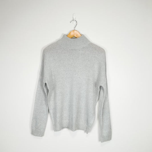 GLASSONS - Grey Mock Neck Knit Jumper