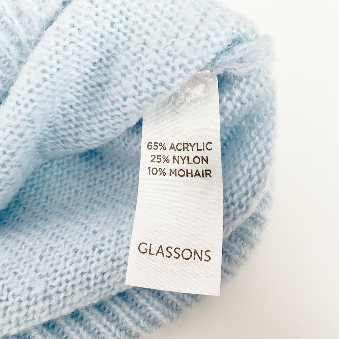 GLASSONS - Blue Mock Neck Knit Jumper