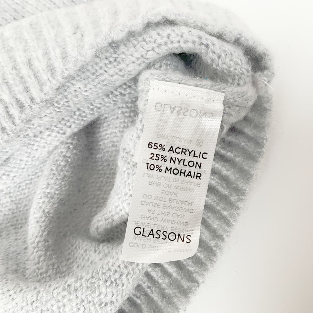 GLASSONS - Grey Mock Neck Knit Jumper