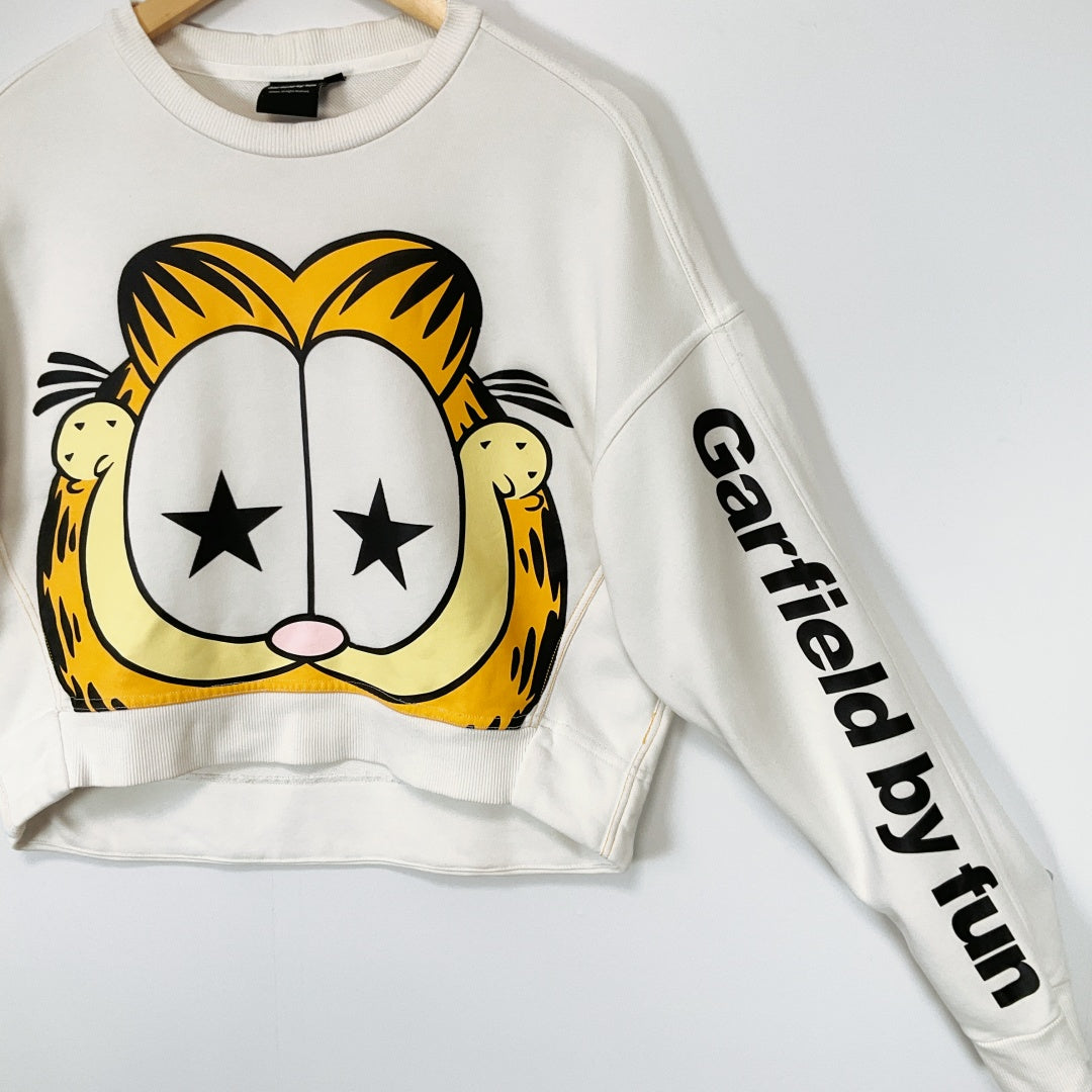 Garfield by fun Graphic Cropped Sweatshirt