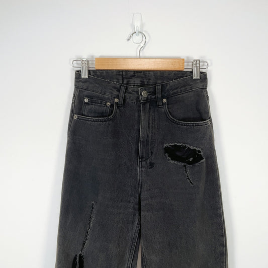 Ksubi Black Distressed Straight Leg Jeans